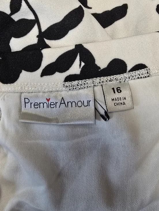 Premier Amore  Black & White Floral Off-Shoulder Sheath Dress 16. NWT - Picture 2 of 5